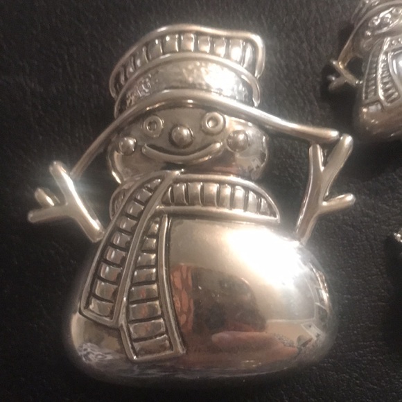 SNOWMAN BROOCH / pendant w matching earrings - Picture 2 of 6